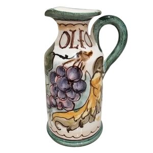 Hand-Painted Italian Olive Oil Pitcher